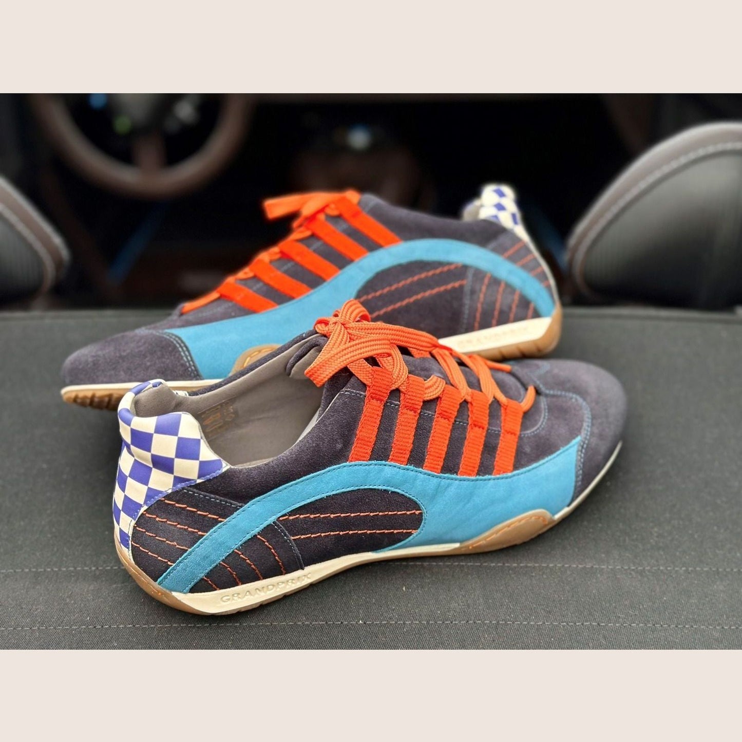 GPO Racing Sneaker Blue-Suede Mixed - GPO Racing sneakers in blue suede combine style and comfort for car fans.
