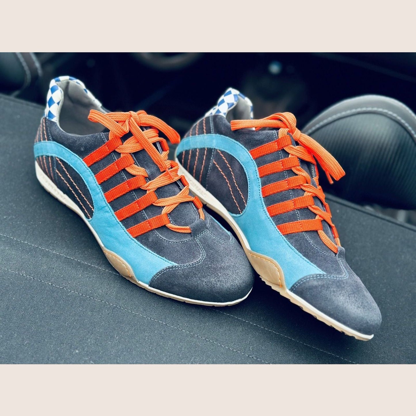 GPO Racing Sneaker Blue-Suede Mixed - GPO Racing sneakers in blue suede combine style and comfort for car fans.