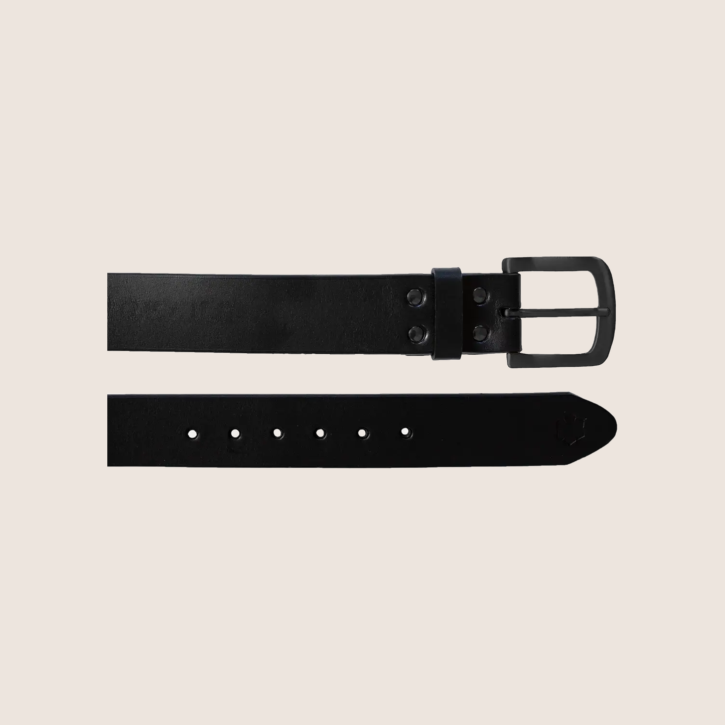 BUCKINGHAM GRAND BELT HEMATITE - Black - Stylish Buckingham Grand belt in black leather with hematite details.