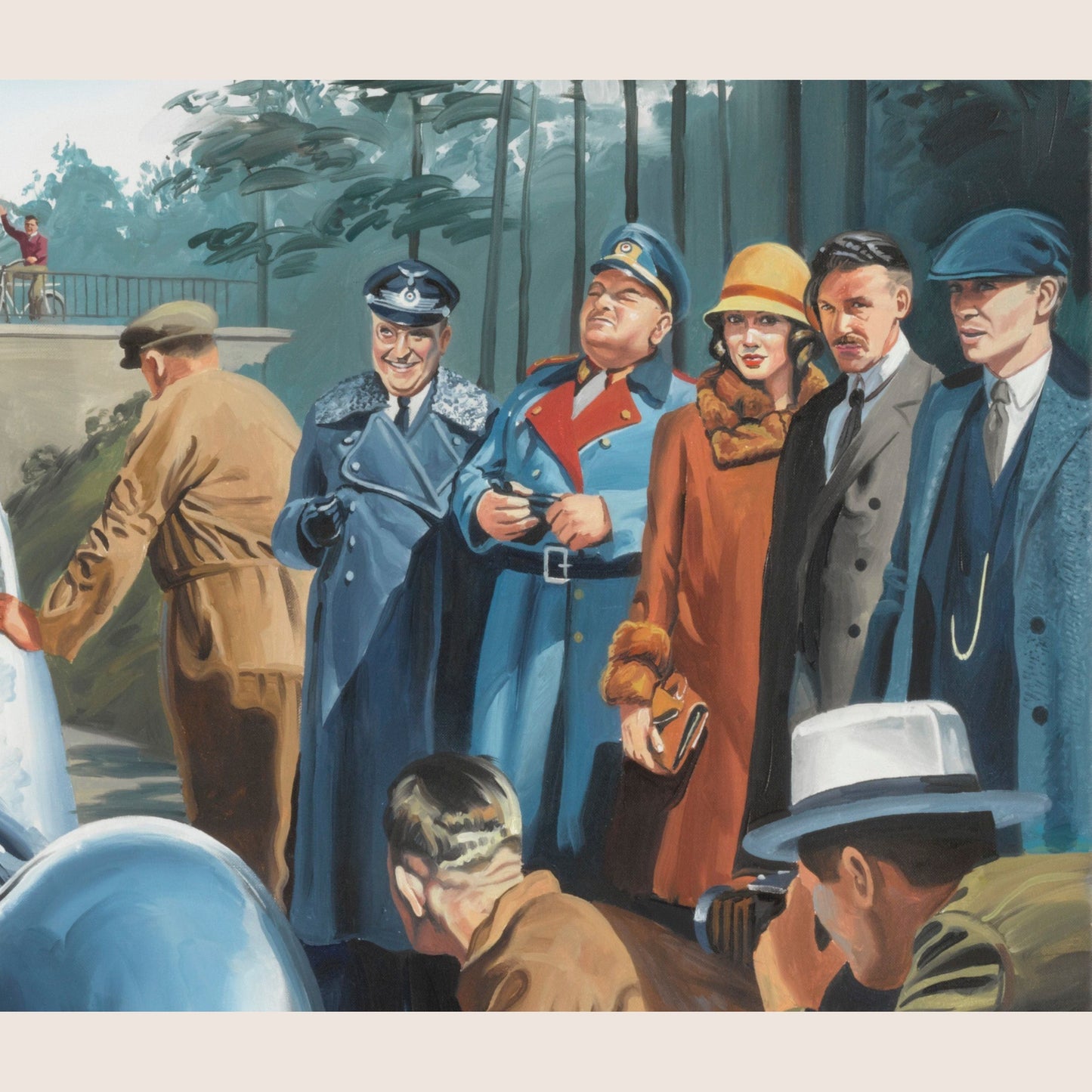 Rocket Man - Postcard with a dynamic racing motif inspired by the Rocket Man theme.