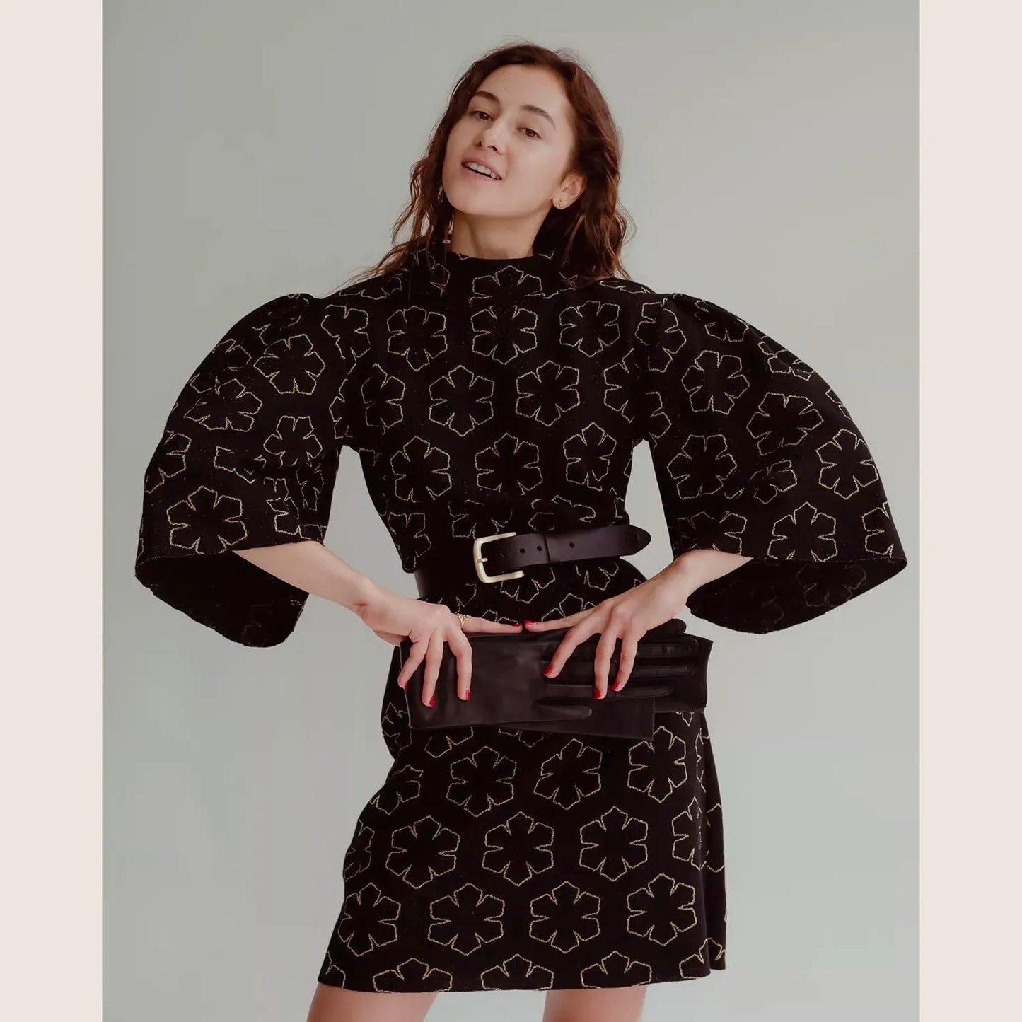 BUCKINGHAM GRAND BELT GOLD - Black / 95 cm - Elegant Buckingham Grand leather belt in black with gold details