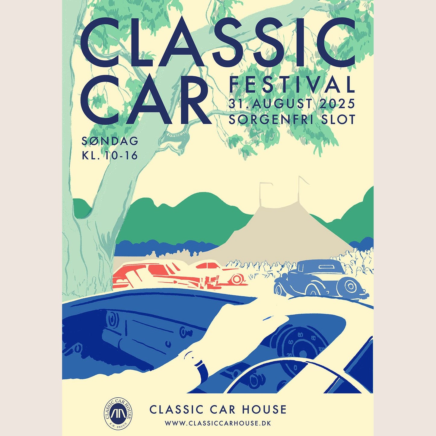 classic car house poster
