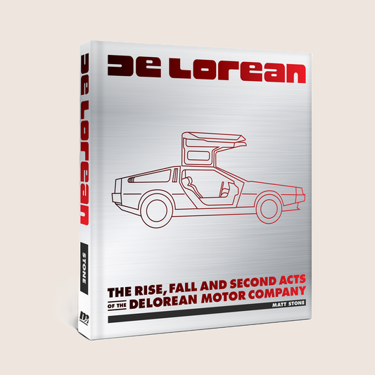 "DeLorean: The Rise, Fall and Second Acts of the DeLorean Motor Company" - Coffee-table book by Matt Stone from 2024 that tells the complete story of John Z. DeLorean and his iconic car from design and production to pop culture resurrection.