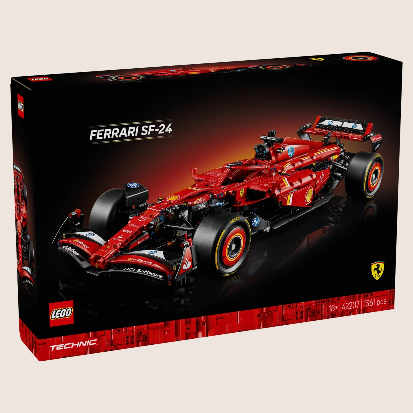 Ferrari SF-24 F1 (LARGE) LEGO - Large LEGO model of the Ferrari SF-24 Formula 1 car. Detailed and perfect for Ferrari enthusiasts.