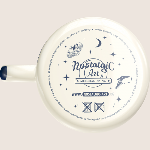 Goodyear Mug - Enamel - Retro Goodyear enamel mug, perfect for car enthusiasts and collectors.