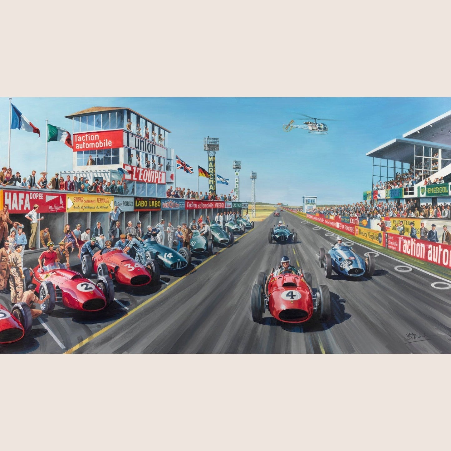 Grand Prix de Reims 1958 - 100x60 - Classic print of the Grand Prix de Reims 1958, ideal for racing fans and collectors.