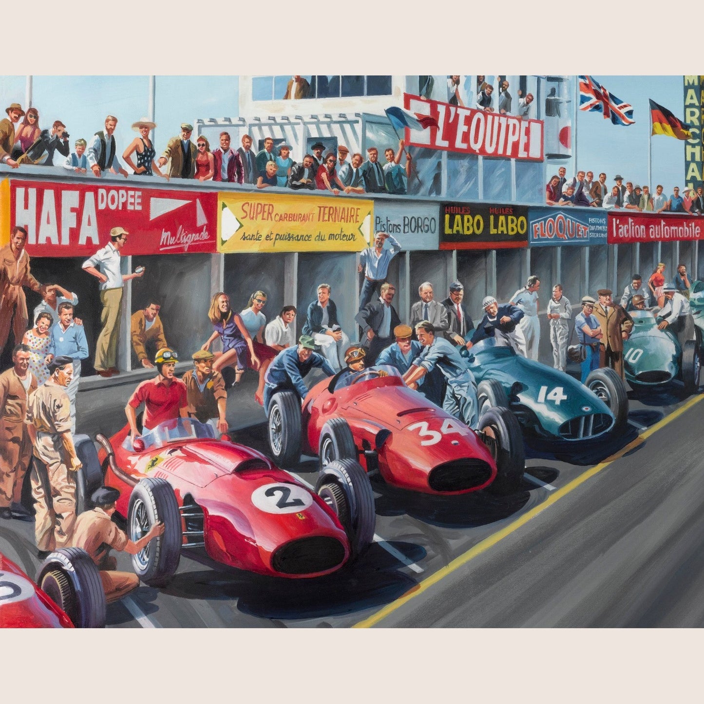 Grand Prix de Reims 1958 - 100x60 - Classic print of the Grand Prix de Reims 1958, ideal for racing fans and collectors.