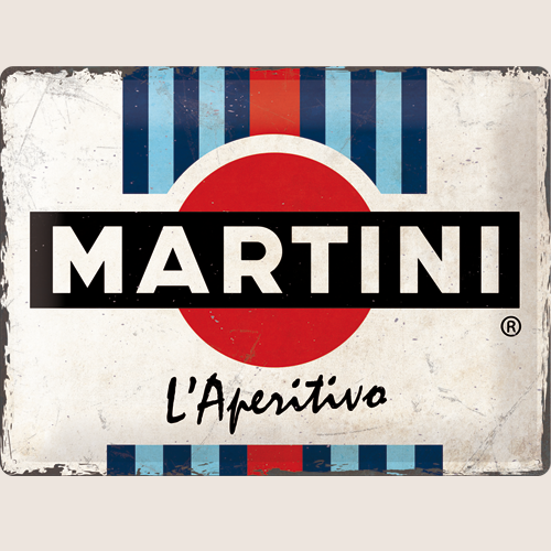 Martini Logo Metal sign 30x40 cm - Elegant sign with the iconic Martini logo. Perfect for the bar, garage or collector's corner.