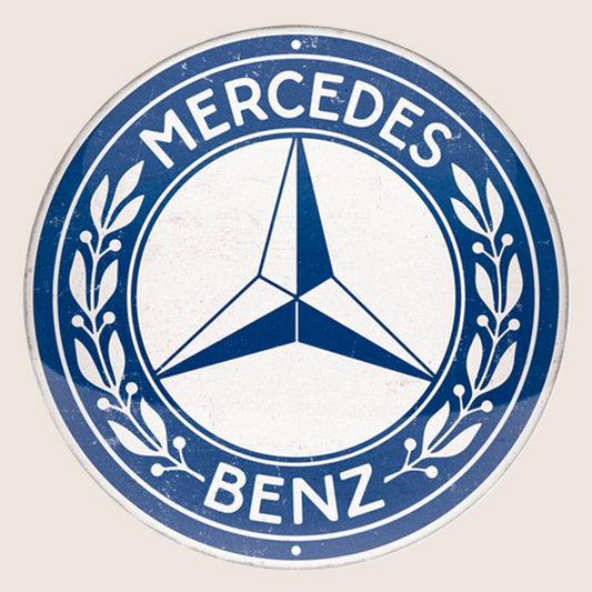 Mercedes-Benz round metal logo sign Ø35 cm with classic three-point star design