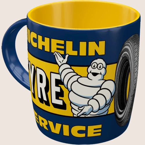Michelin Tyre Service mug - Michelin Tyre Service enamel mug, a tribute to the tire legend.