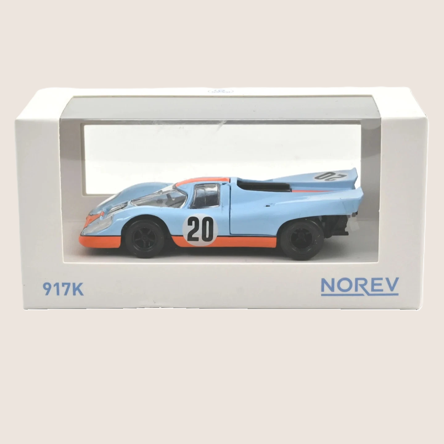 Porsche 917K Gulf 1:43 Norev - Iconic 1:43 scale model car with the legendary Gulf livery, detailed finish and authentic Le Mans racing design.