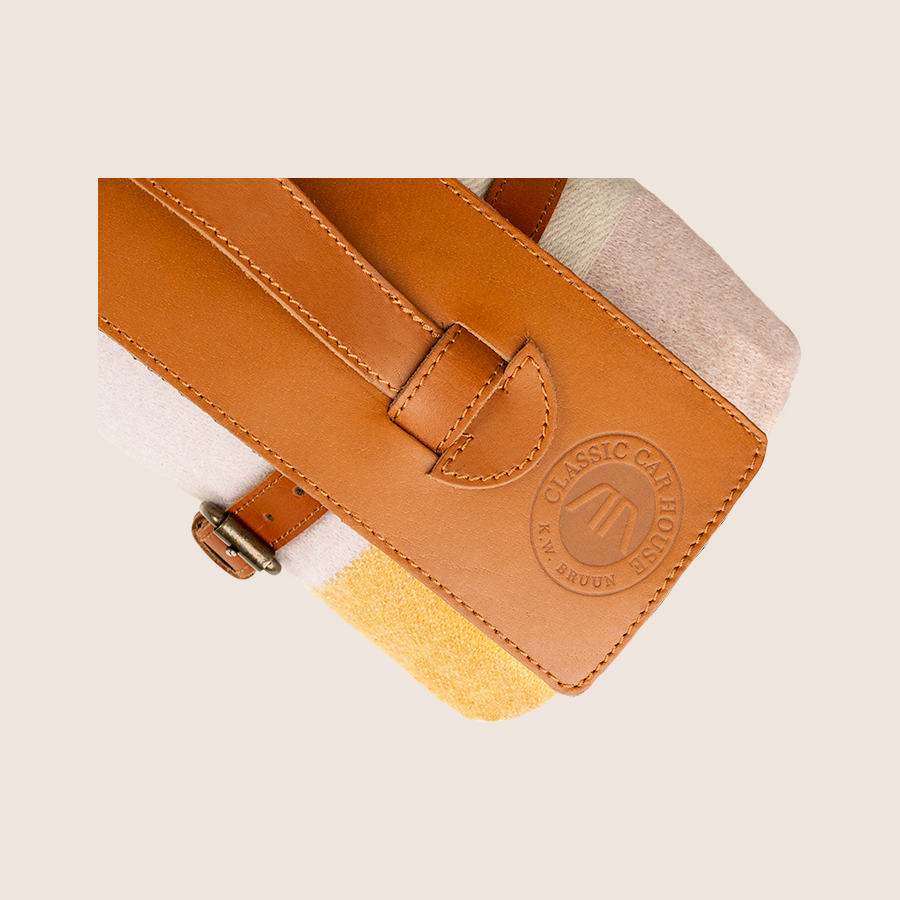 Car plaid Mustard Yellow/Pink - Silkeborg wool spinning mill