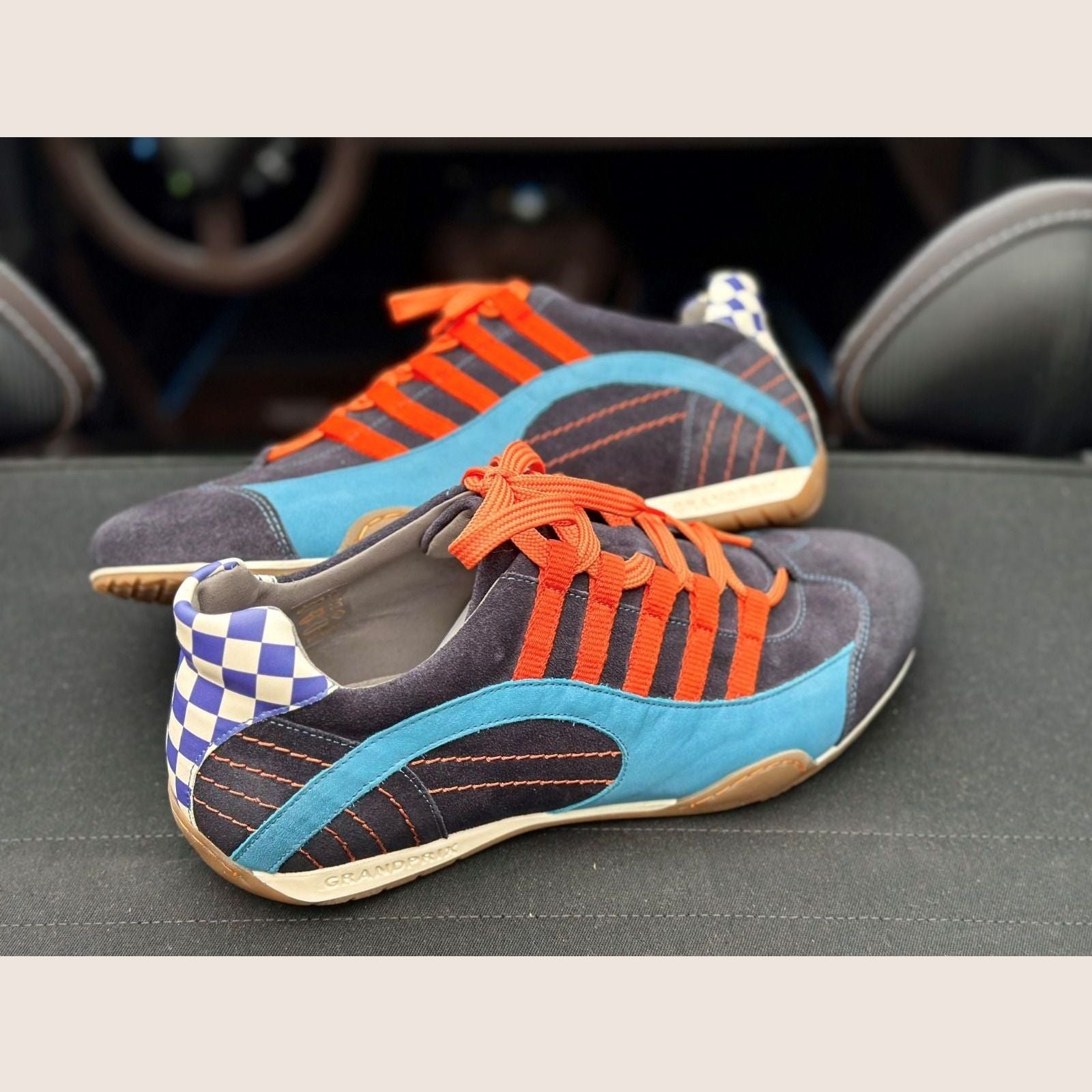 GPO Racing Sneaker Blue-Suede Mixed - GPO Racing sneakers in blue suede combine style and comfort for car fans.
