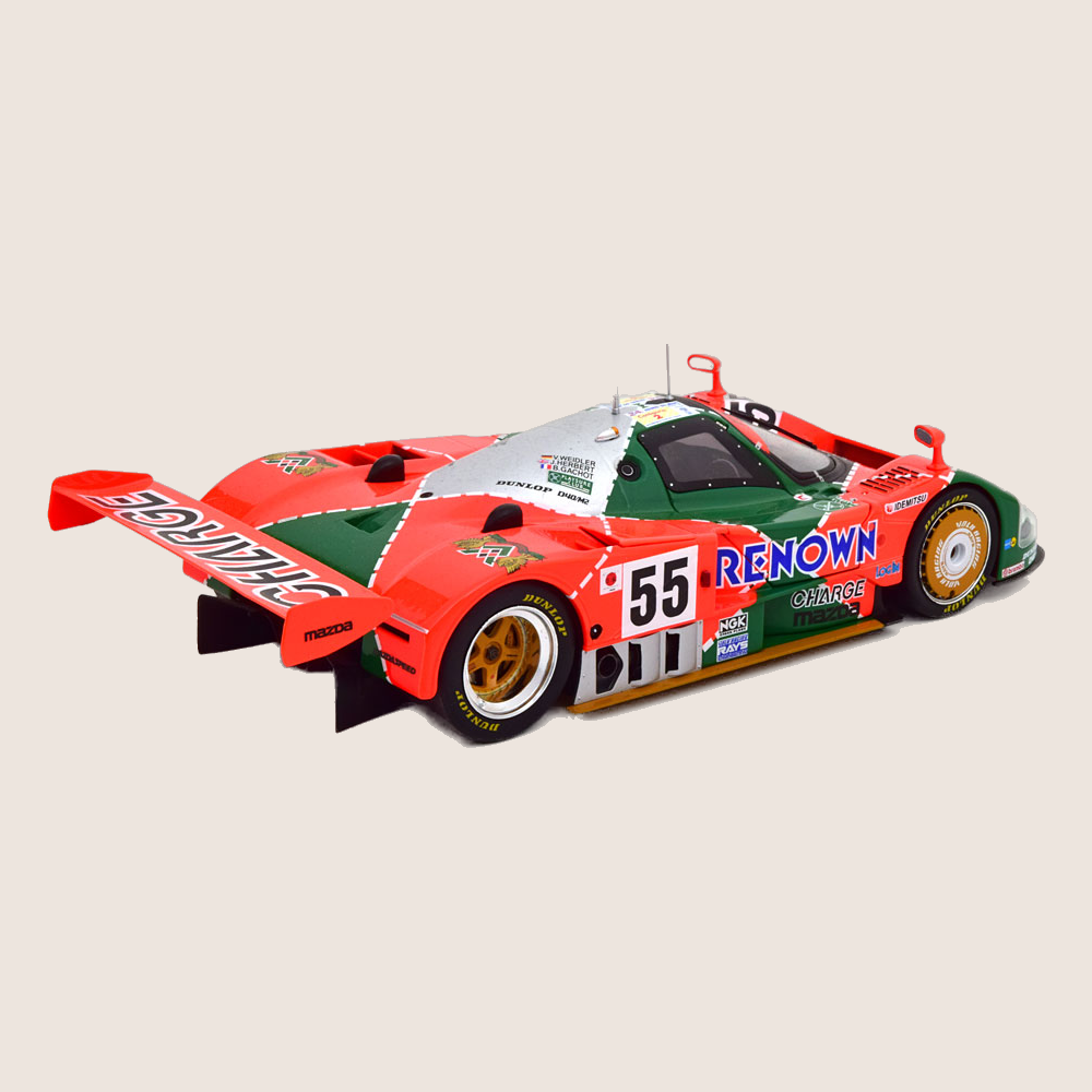 1:18 MAZDA 787 B WINNER 24H LE MANS 1991 - 1:18 scale model of the Mazda 787B, winner of Le Mans 1991, ideal for motorsport collections.