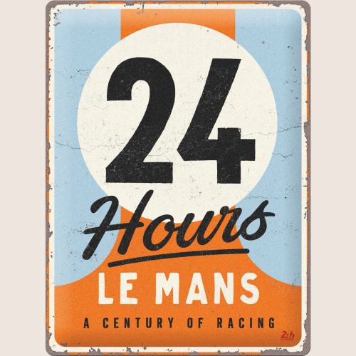 24h Le Mans - A Century of Racing 30x40cm - Le Mans anniversary sign in metal, a tribute to the history of motorsport.