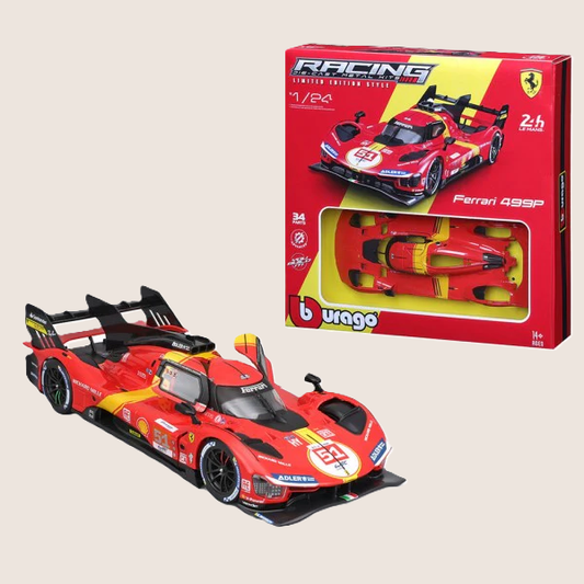 Bburago 1:24 Ferrari 499P LMH Model Kit - 34-piece kit of the Le Mans 2023 winner. Detailed 1:24 scale model, perfect for collectors and motorsport fans.