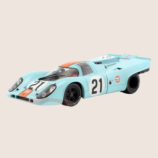 1:18 scale model of the Porsche 917K #21 from the 24 Hours of Le Mans 1970, produced by CMR Models - a detailed reproduction of the iconic race car with authentic colors and markings.