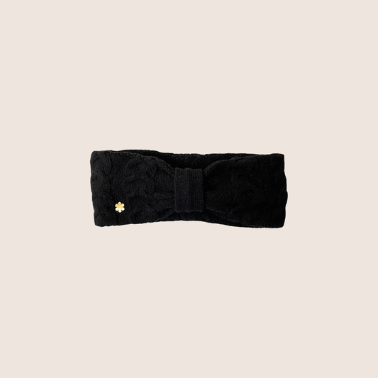 ARIE HEADBAND - WOOL - Black / One-Size - Wool headband in black, perfect for keeping ears warm in winter.