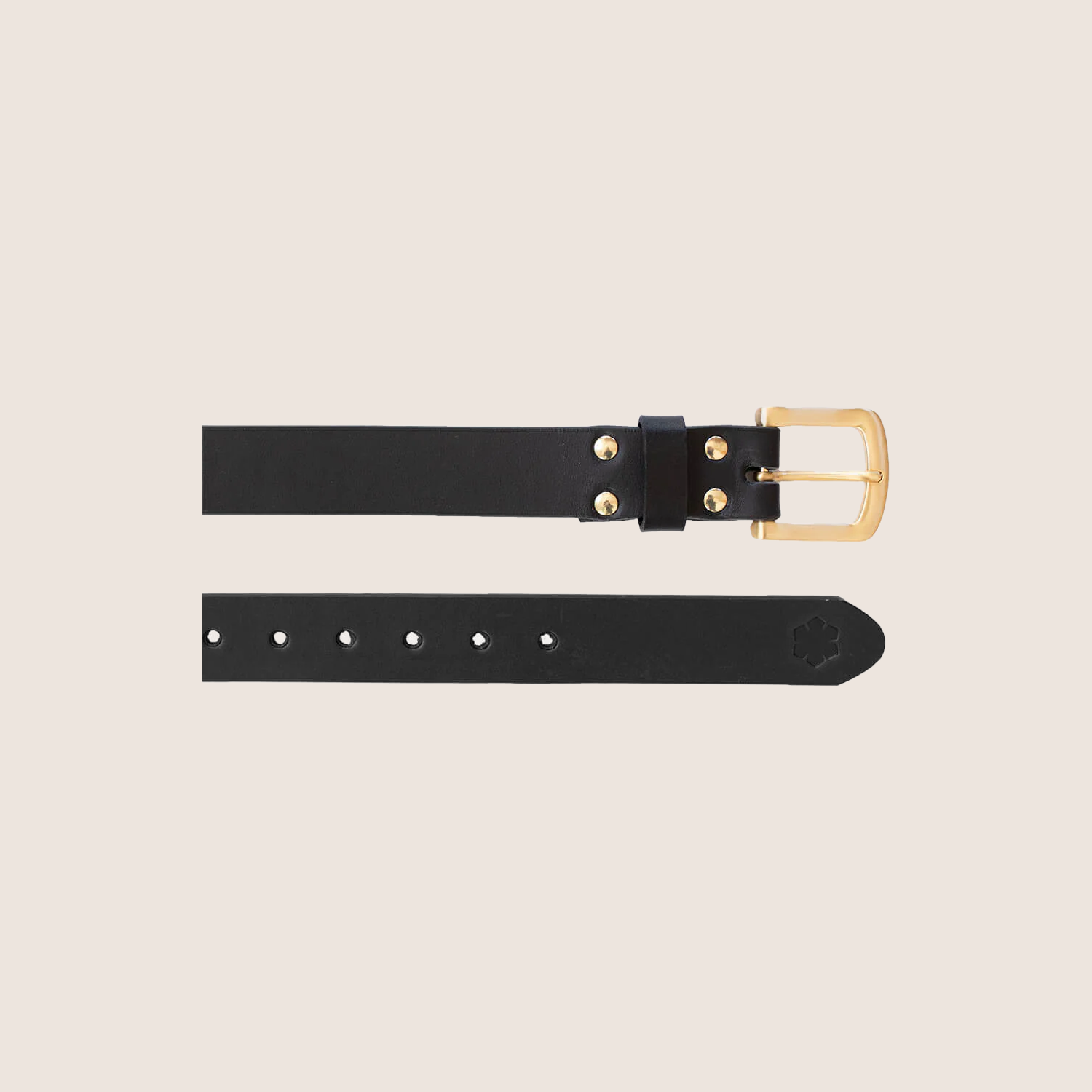BUCKINGHAM BELT GOLD - Black - Stylish black leather belt with gold buckle, perfect for both formal and casual outfits.