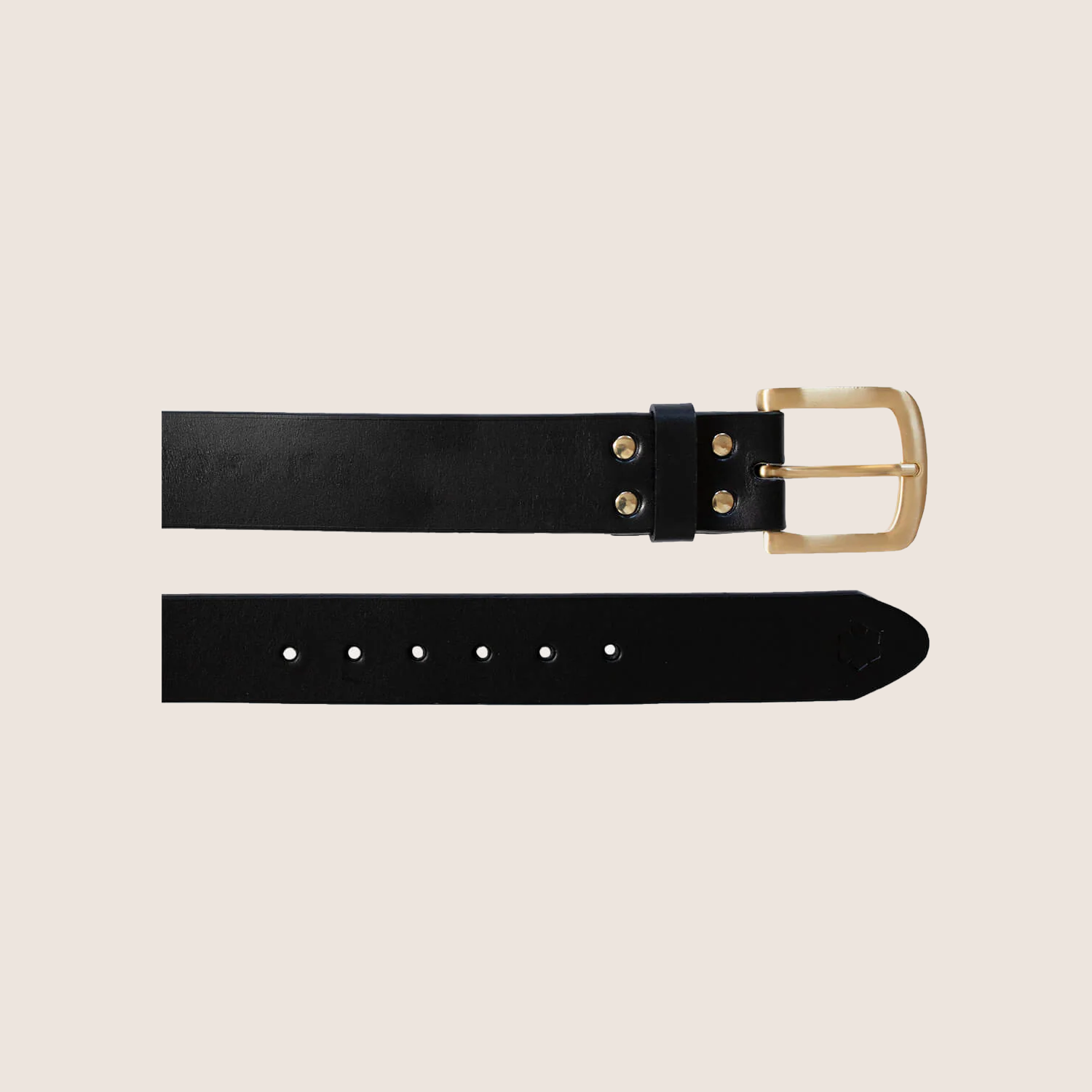 BUCKINGHAM GRAND BELT GOLD - Black - Elegant Buckingham Grand leather belt in black with gold details.