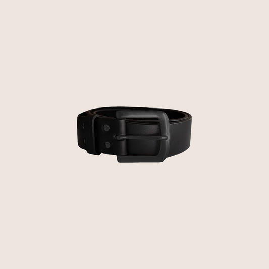 BUCKINGHAM GRAND BELT HEMATITE - Black - Stylish Buckingham Grand belt in black leather with hematite details.