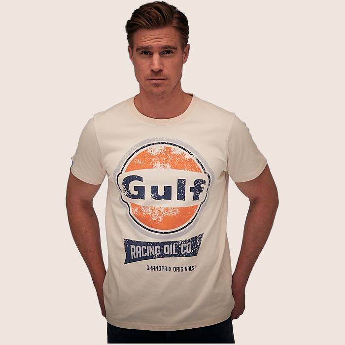 Oil Racing T-Shirt (Cream) - Cream Oil Racing t-shirt, with a retro motorsport look.

