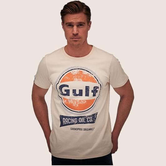 Oil Racing T-Shirt (Cream) - Cream Oil Racing t-shirt, with a retro motorsport look.

