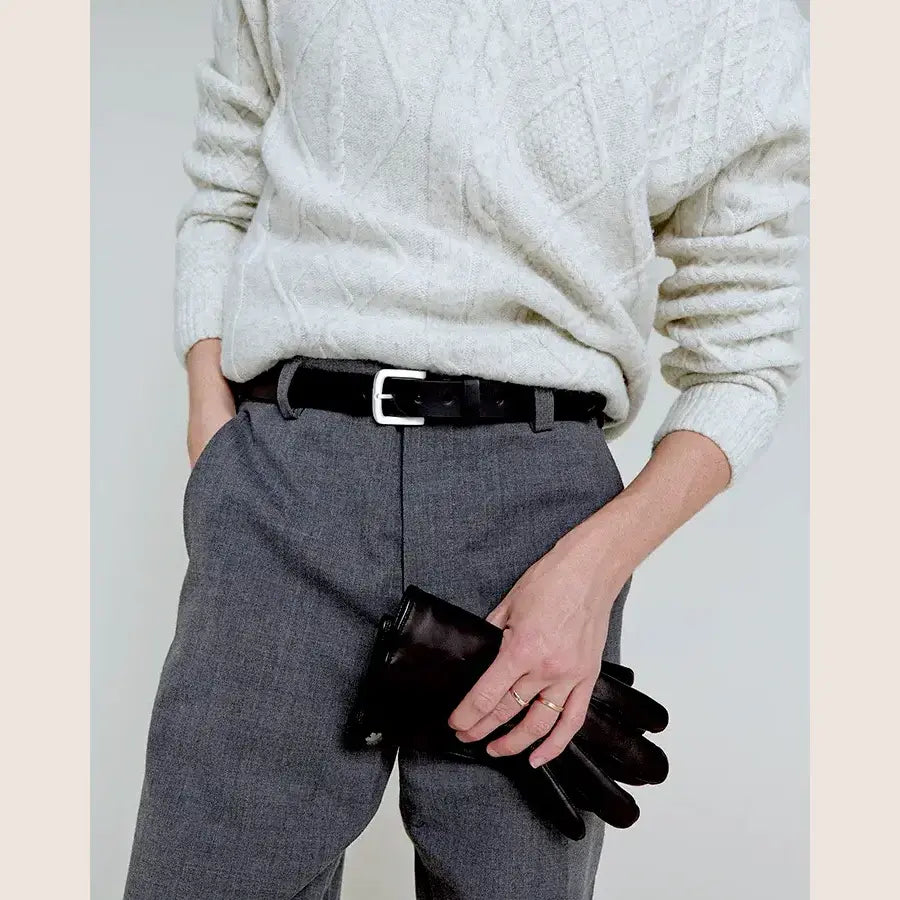 WINSTON - Black - Quality leather driving gloves in black, with classic design and optimal fit.