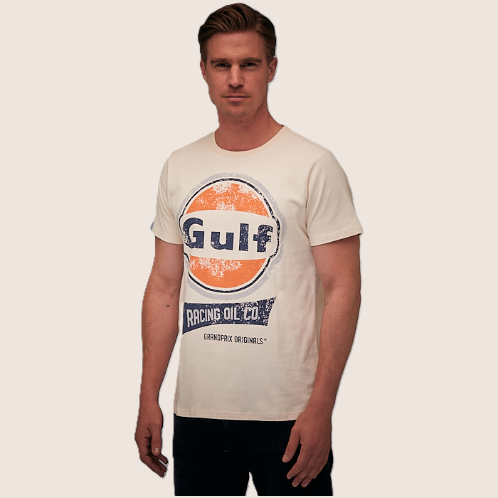 Oil Racing T-Shirt (Cream) - Cream Oil Racing t-shirt, with a retro motorsport look.

