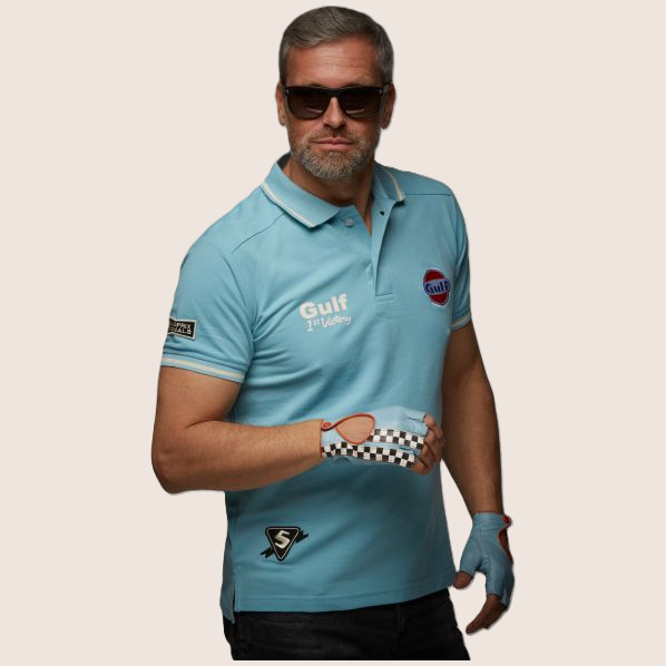 GULF vintage polo light blue