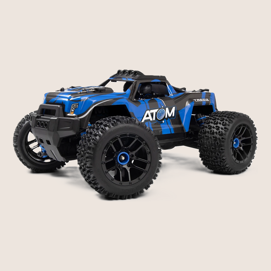 Atom Maverick Blue - Remote Controlled - Sporty remote controlled car in blue, designed for high speed and maneuverability.
