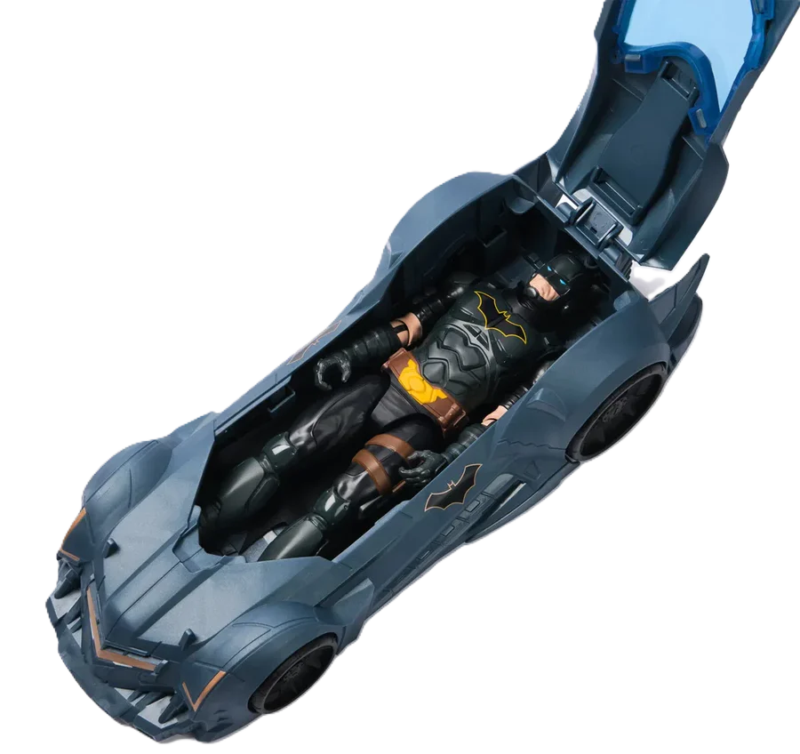 Batman DC Universe Batmobile - 30 cm Batmobile in dark gray with futuristic design and a movable door/opening that fits 30 cm Batman figure (included). Ideal for play and collecting for kids and superfans alike