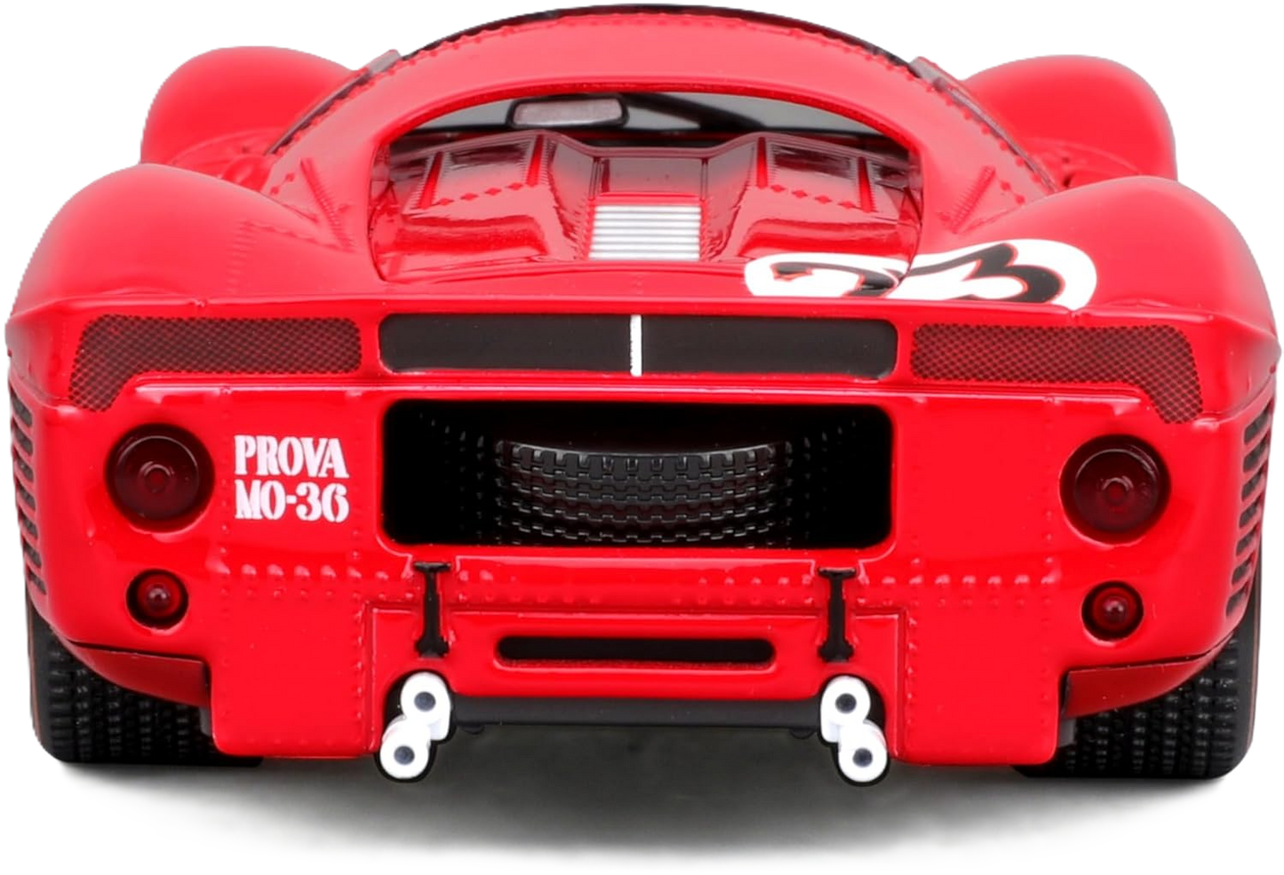 Bburago Ferrari 330 P4 1:24 car model in red with detailed design and authentic Ferrari style