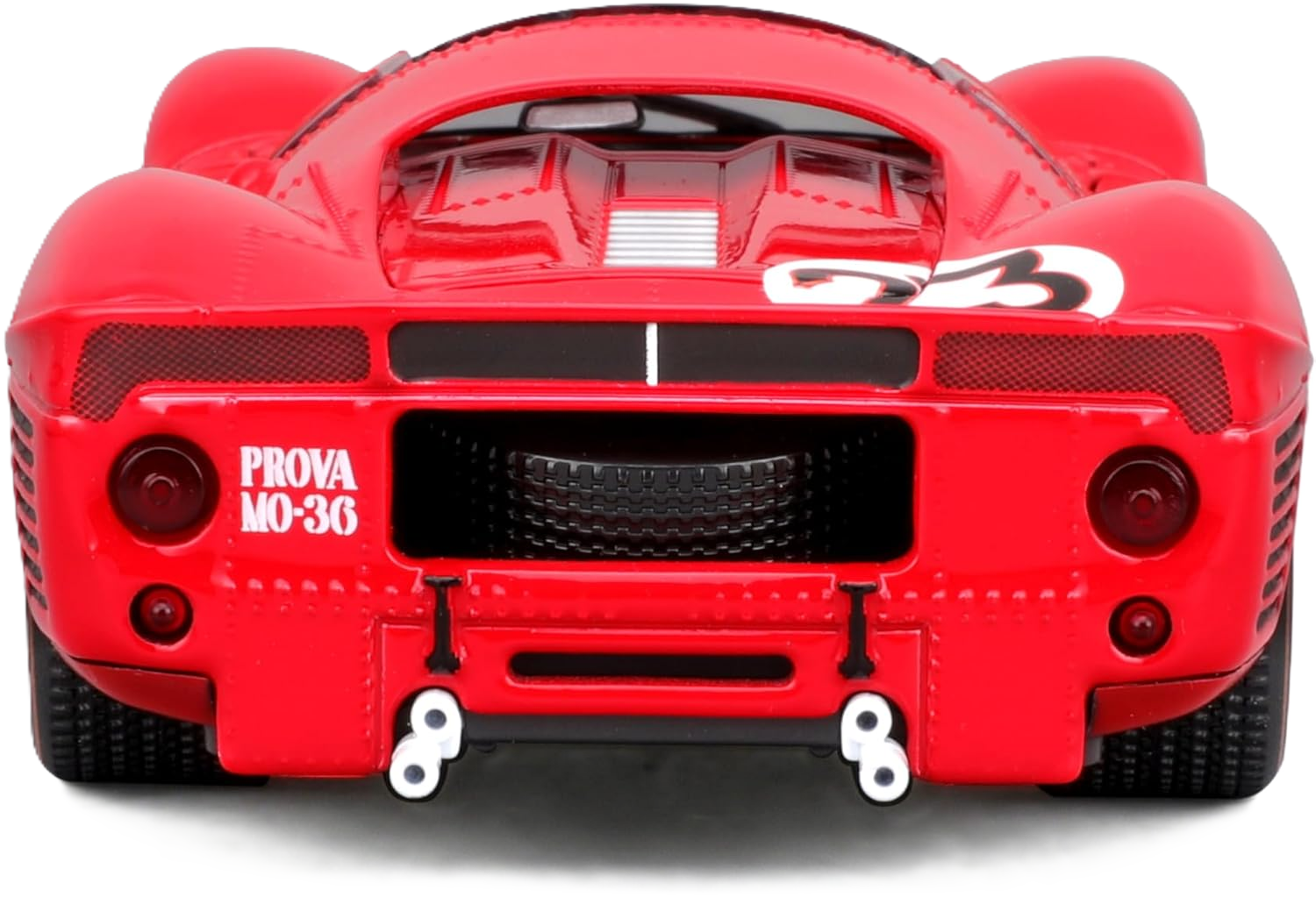 Bburago Ferrari 330 P4 1:24 car model in red with detailed design and authentic Ferrari style