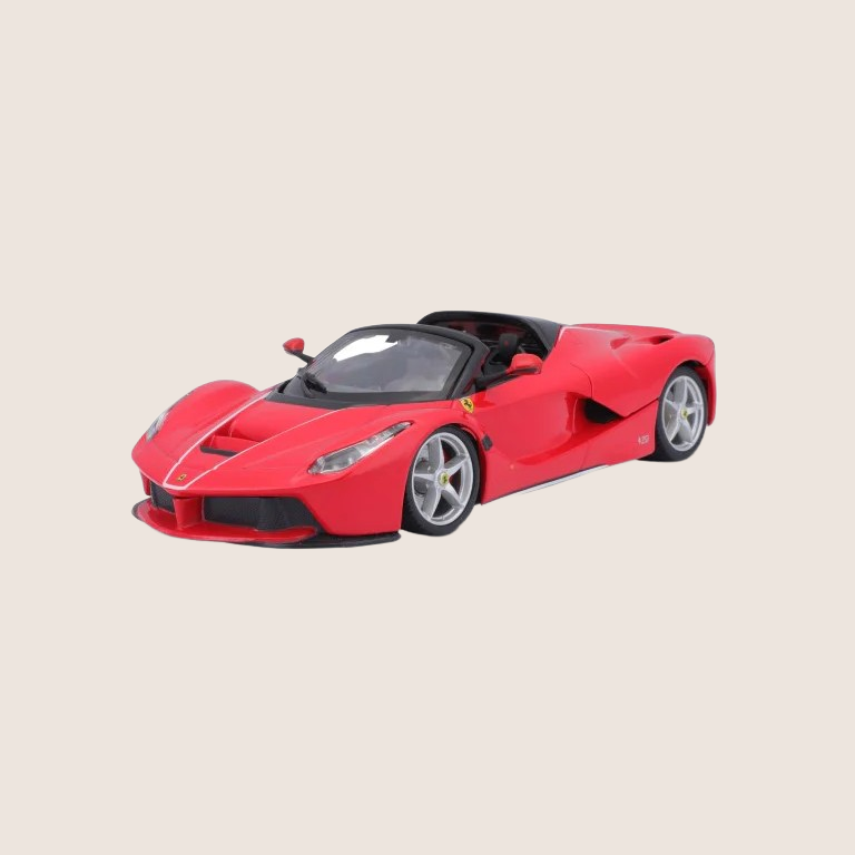 Bburago Ferrari LaFerrari Aperta 1:24 car model in red with detailed design and authentic Ferrari style
