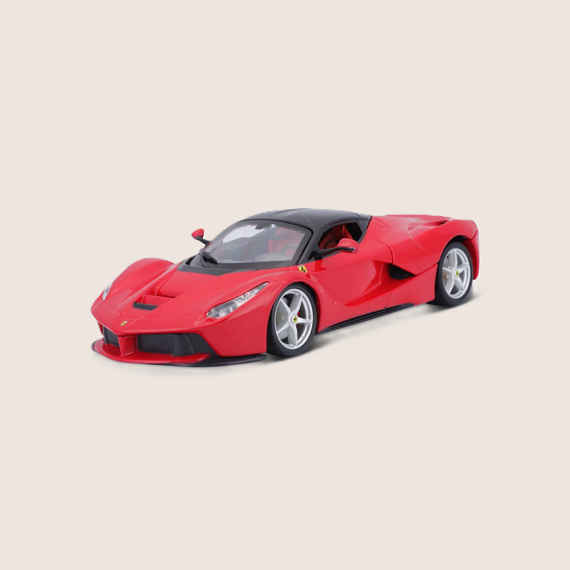 Bburago Ferrari LaFerrari 1:18 car model in red with detailed design and authentic Ferrari style