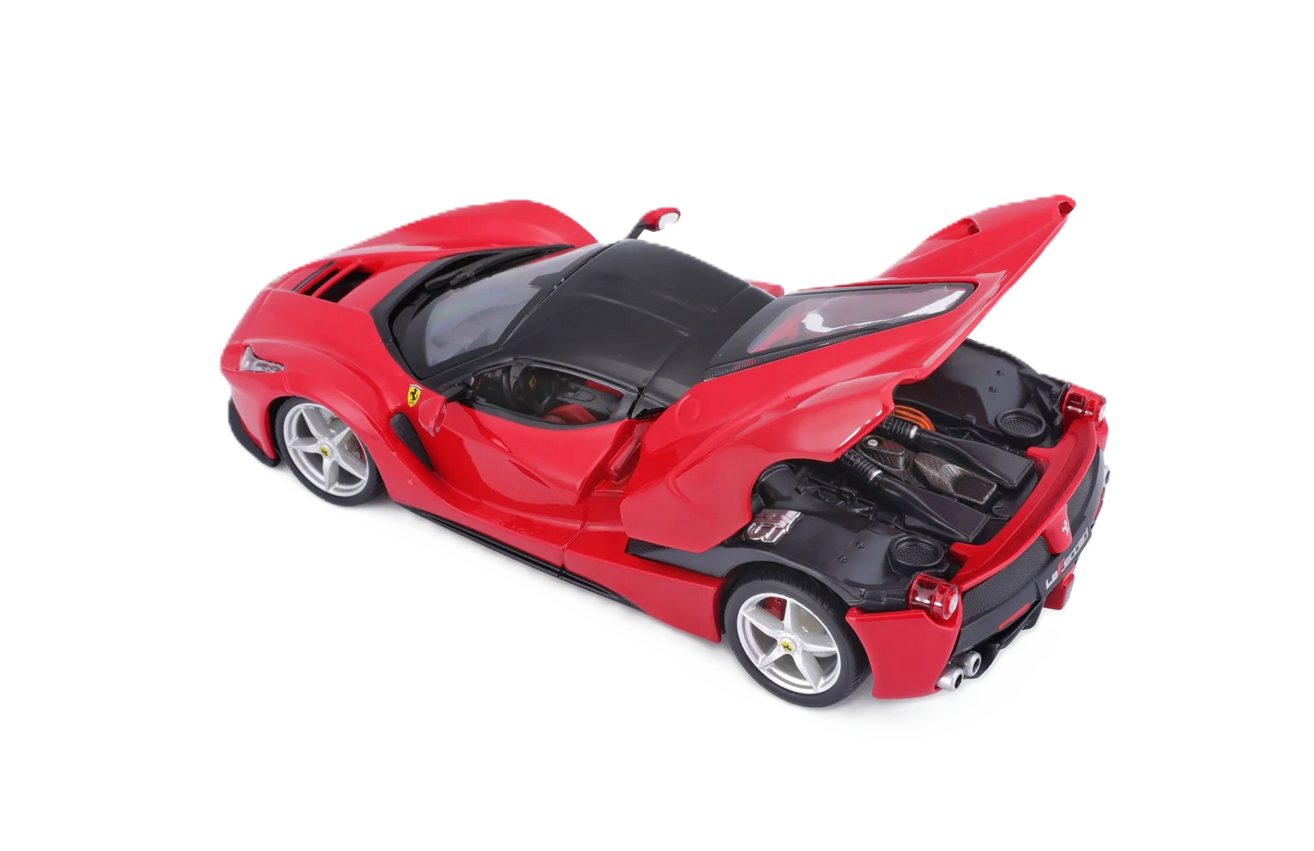 Bburago Ferrari LaFerrari 1:18 car model in red with detailed design and authentic Ferrari style