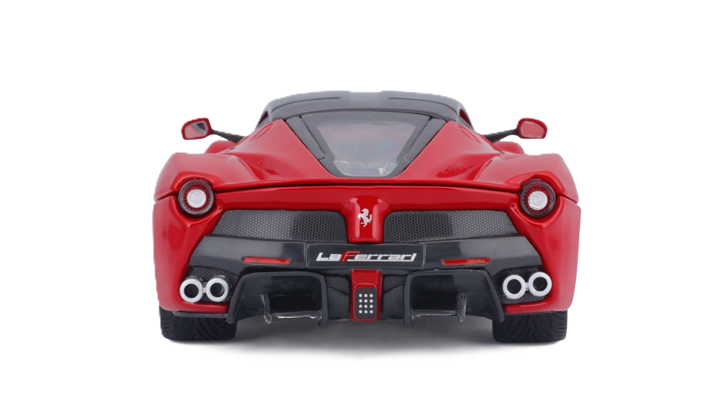 Bburago Ferrari LaFerrari 1:18 car model in red with detailed design and authentic Ferrari style