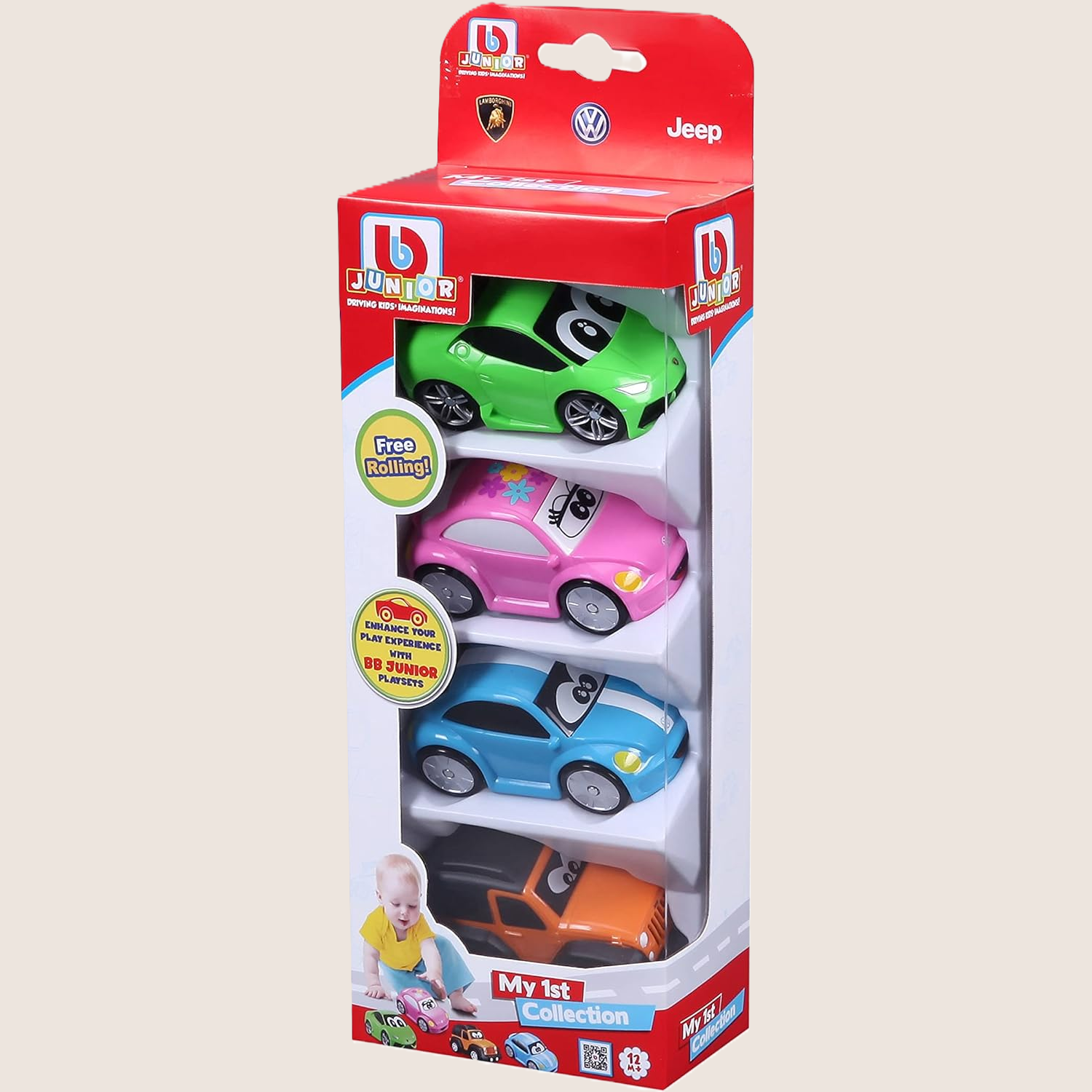 Bburago Junior My 1st Collection set of 4 durable miniature cars for play and assembly