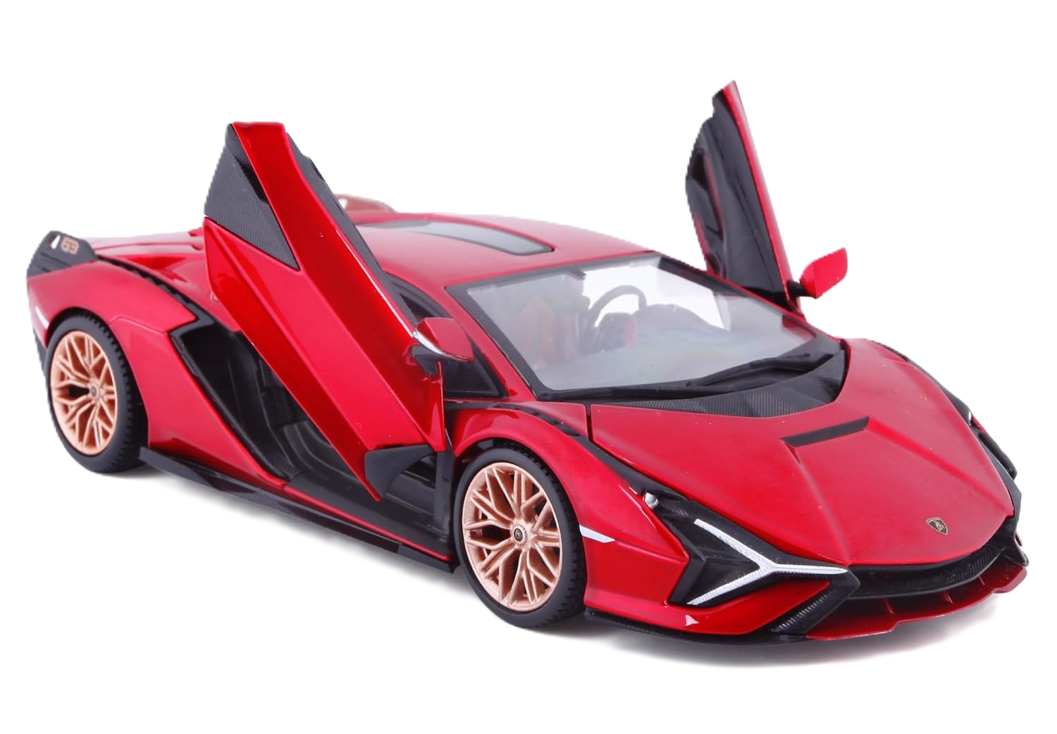 Bburago Lamborghini Sián FKP 37 1:24 car model in red with detailed and authentic Lamborghini design