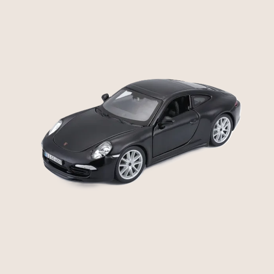 Bburago Porsche 911 Carrera S 1:24 car model in black with authentic Porsche design