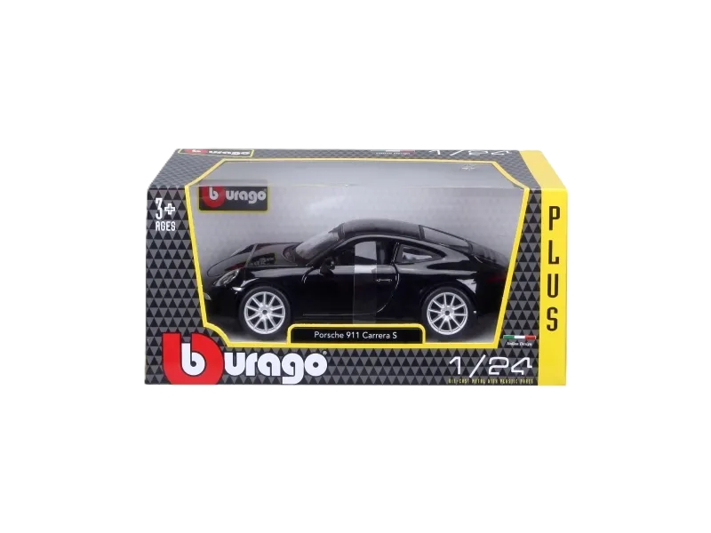 Bburago Porsche 911 Carrera S 1:24 car model in black with authentic Porsche design