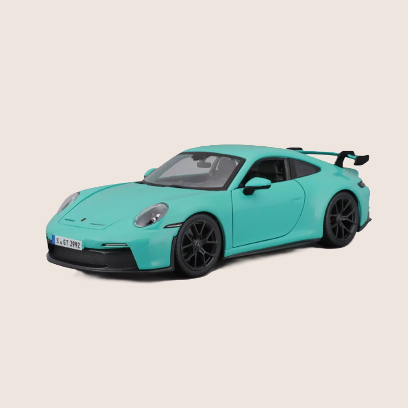Bburago Porsche 911 GT3 2021 1:24 car model in blue with detailed and authentic Porsche design