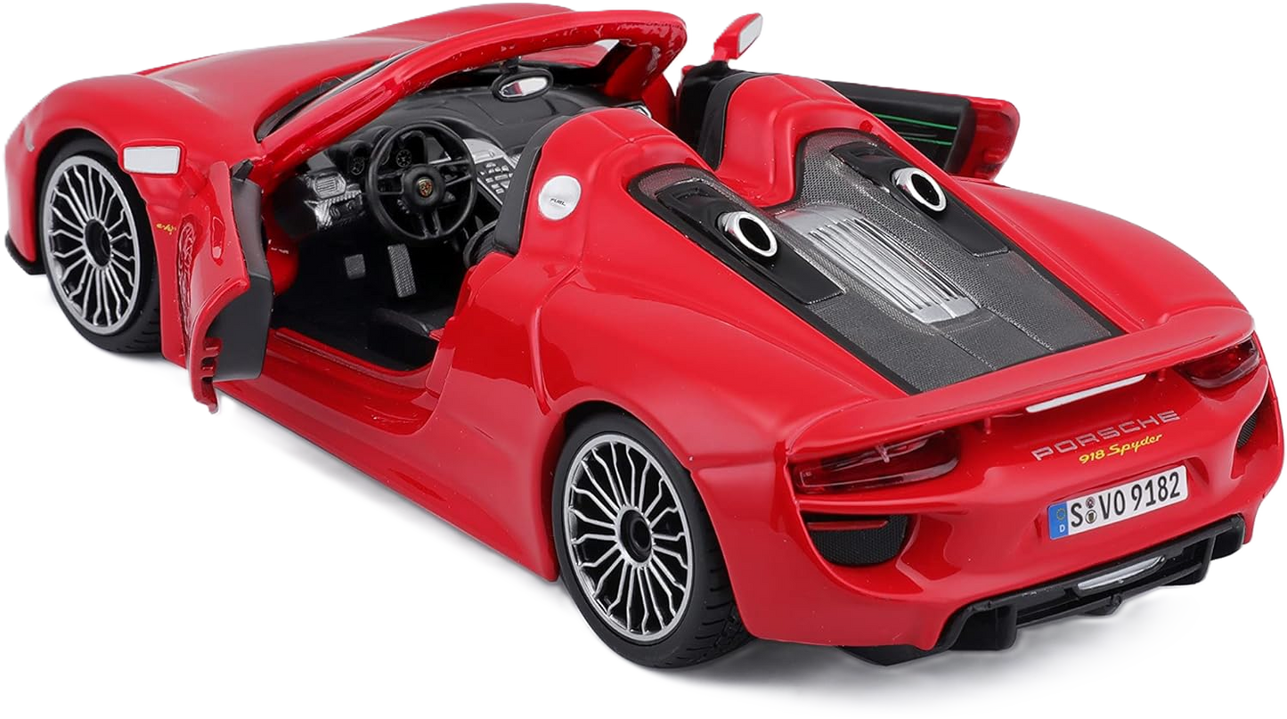 Bburago Porsche 918 Spyder 1:24 car model with detailed design and authentic Porsche style