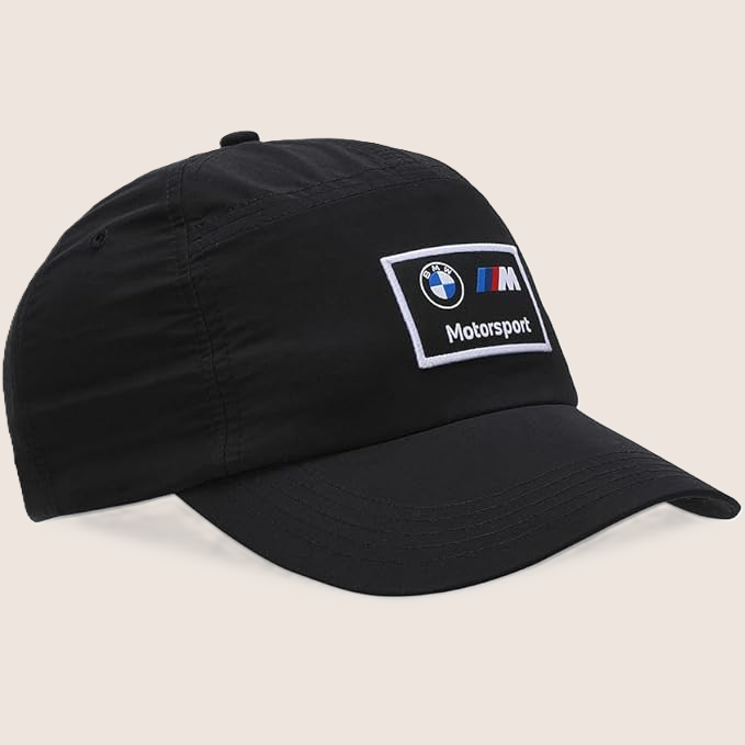 BMW MMS Heritage BB Cap in black from Puma with embroidered BMW M logo and adjustable fit