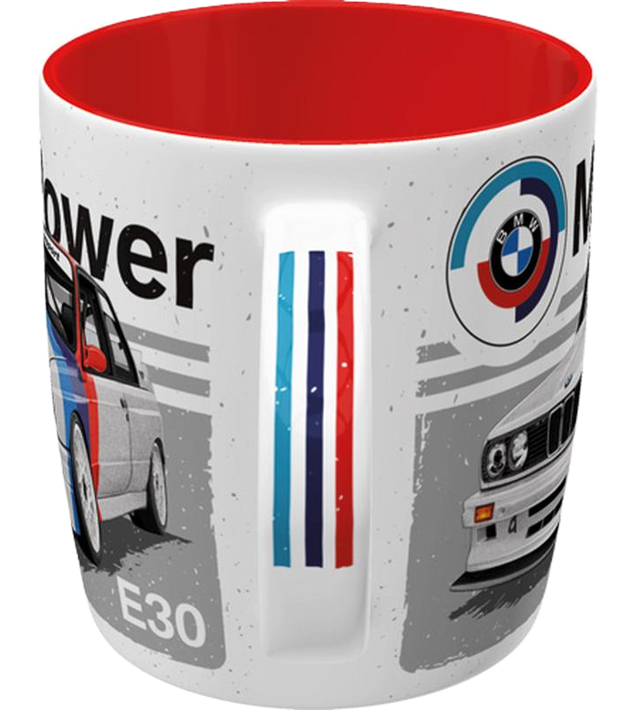 BMW M Power mug with E30 M3 design in ceramic and classic M logo