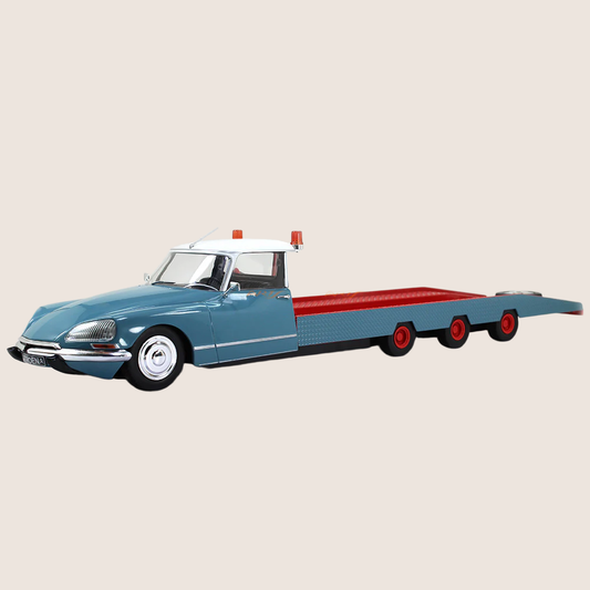 Citroën DS Tissier Car Transporter 1:18 - Norev - Detailed model of the iconic Citroën DS Tissier car transporter in 1:18 scale. Perfect for collectors of classic cars and unique transportation vehicles.