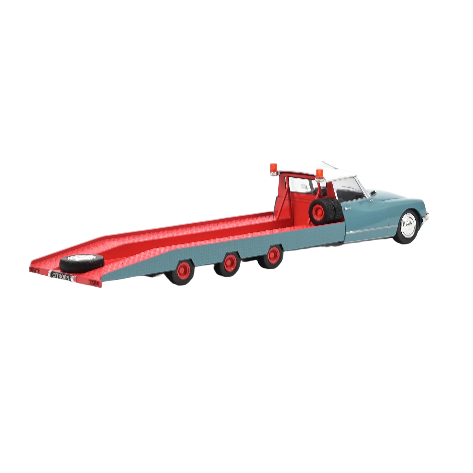 Citroën DS Tissier Car Transporter 1:18 - Norev - Detailed model of the iconic Citroën DS Tissier car transporter in 1:18 scale. Perfect for collectors of classic cars and unique transportation vehicles.