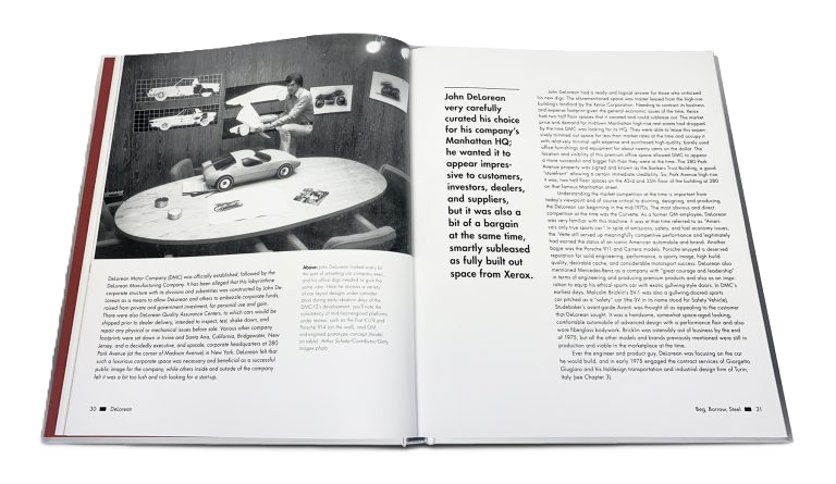 "DeLorean: The Rise, Fall and Second Acts of the DeLorean Motor Company" - Coffee-table book by Matt Stone from 2024 that tells the complete story of John Z. DeLorean and his iconic car from design and production to pop culture resurrection.