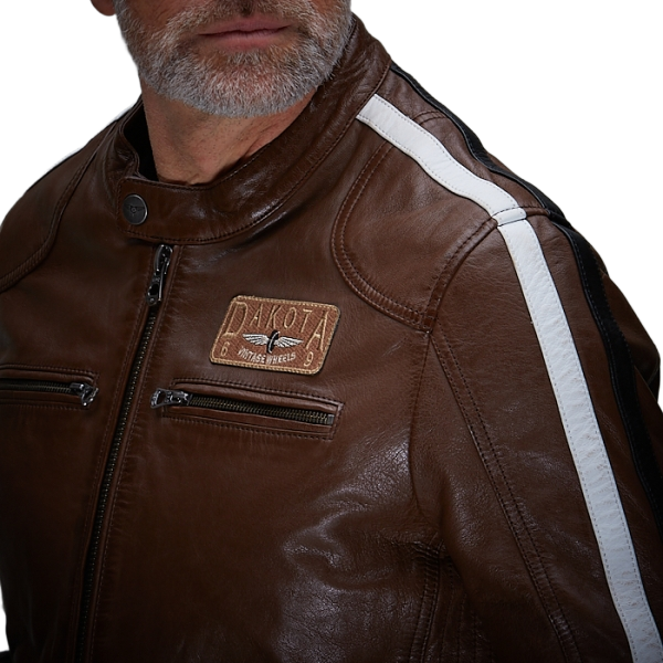DK Race Jacket Choco - DK Race jacket in chocolate brown, stylish and functional for motorsport fans.